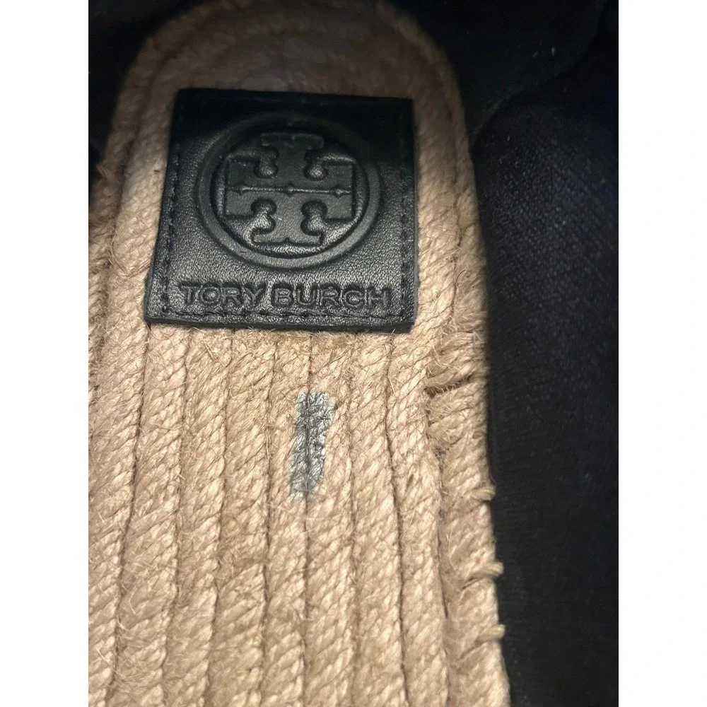 Tory Burch SeaHorse Espadrille Women's Flats Size 7.5 M Navy Blue